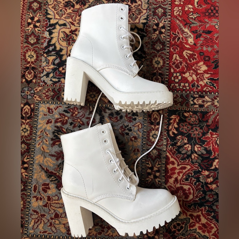 Madden Girl Archie White Platform Boots